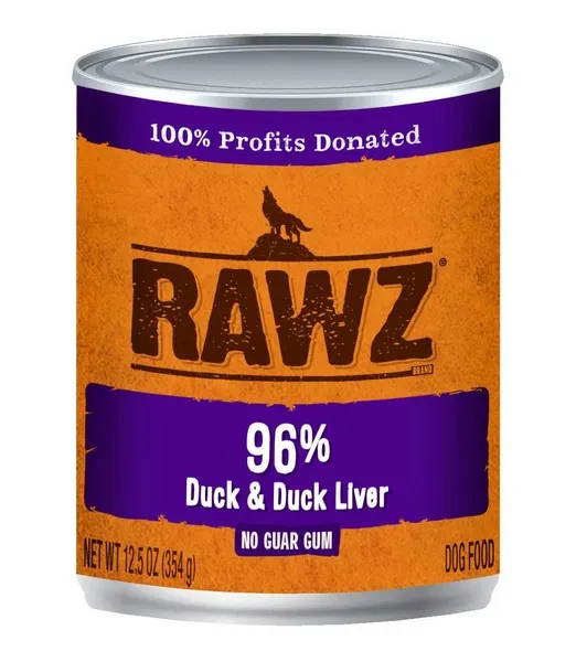 12/12.5 oz. Rawz 96% Duck & Duck Liver Dog - Health/First Aid